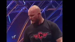 Stone Cold Steve Austin Is Psychotic Kurt Angle Gets Thrown Off The Stage WWE Raw 9-10-2001