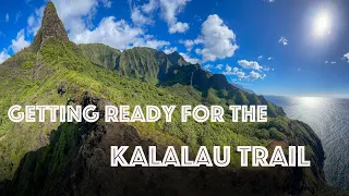 Getting ready for the Kalalau Trail along the Napali Coast on Kauai in Hawaii.