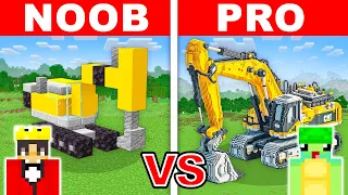 NOOB vs PRO: EXCAVATOR HOUSE Build Challenge in Minecraft