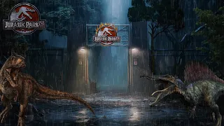 Jurassic Park | Rainy night peaceful atmosphere to relax, study, sleep and concentrate