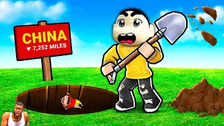 DESTROYING CHINA in DIG TO CHINA in ROBLOX | CHOP and SHINCHAN