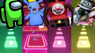 Among Us vs Blue Pikachu vs Choo Choo Charles vs Crazy Frog Tiles Hop EDM Rush