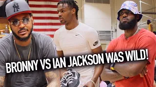 Bronny James Challenges Ian Jackson In Front Of LeBron & Carmelo Anthony!