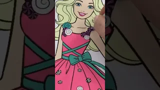 Coloring Barbie Pink Candy Dress #coloring #barbie #candy #pink