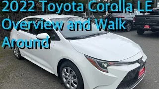 New 2022 Toyota Corolla LE White with Macadamia/Mocha Interior Walk Around and Overview