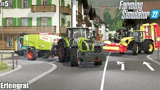 Mowing & Baling GRASS SILAGE, Feeding animals│Erlengrat│FS 22│Timelapse 5