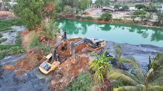 Wow DumpTruck SHACMAN And Excavator MATADOR Stuck In Mud Take Excavator MATADOR Push And Pull