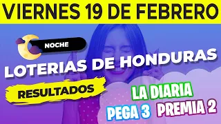 Sorteo 8PM Loto Honduras, La Diaria, Pega 3, Premia 2, Viernes 19 de Febrero del 2021 | Ganador 😱🤑💰💵