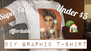 FAST AND EASY DIY Graphic Tee | No Transfer Paper