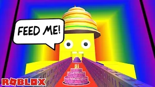 Make a Cake and Feed It to a Giant Noob 🎂 / Roblox