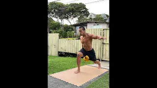 16 kg. Kettlebell Lunge Snatch x 5+5 - age 52, January 26, 2021