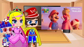 Mario characters react to the Mario Movie trailer 2 || Gacha