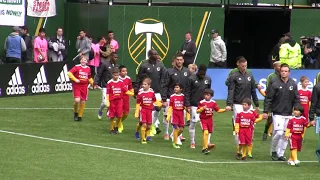 Roy Marching with Soccer Players (Portland Timbers vs Minnesota United)