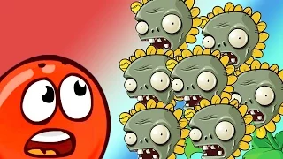 КРАСНЫЙ ШАР НАПАЛ НА ЗОМБИ ПРОТИВ РАСТЕНИЙ Круглый Шарик Plants vs zombies Red Ball 4 Мультик .