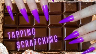 Asmr with Chocolate - Scratching, Tapping, Carving , Crinkles - No Talking for Sleep ( Long Nails )