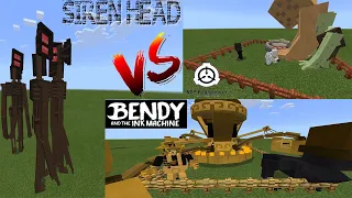 Bendy Ink Machine VS SCP Foundation VS Siren Head (Minecraft PE)