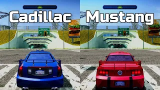 NFS Most Wanted: Cadillac CTS vs Ford Mustang GT - Drag Race