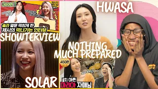 SOLAR on Showterview with JESSI & HWASA + YOUNGJI on Nothing Much Prepared 💜 | REACTION