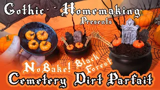 No-Bake Black Forest Cemetery Dirt Parfait - Halloween Dessert!