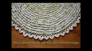 Crochet Round Rag Rug With Ribs. Beginners Crochet Rag Rug.