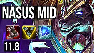 NASUS vs ZED (MID) | 8/1/8, 1.8M mastery | NA Diamond | v11.8