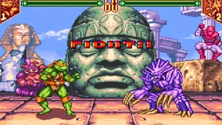 Teenage Mutant Ninja Turtles: Tournament Fighters (Super NES) Tournament as Michaelangelo