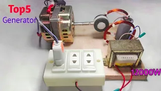 Top5 amazing electric free energy generator 12000W electricity with copper coil and PVC wire