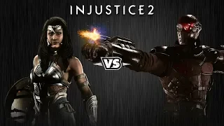 Injustice 2 - Чудо-Женщина против Дедшота - Intros & Clashes (rus)