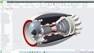 Jet Engine CAD Build and Assembly - PTC Creo Parametric - Creo with Chris - Solidworks compatible