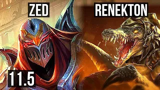 ZED vs RENEKTON (MID) | Rank 2 Zed, 12/2/8, Legendary, 900+ games | KR Challenger | v11.5