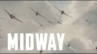 Midway - Japanese Air Group Attacking Midway Air Base - Movie Clip