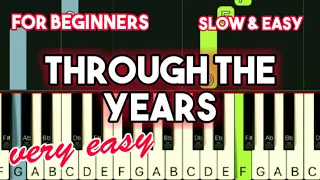 KENNY ROGER - THROUGH THE YEARS | SLOW & EASY PIANO TUTORIAL