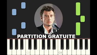 LAURA, Johnny Hallyday et Jean Jacques Goldman, 1986, Piano tutorial avec Partition Gratuite (pdf)