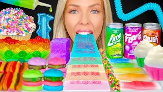 ASMR RAINBOW FOODS, SODA CANDY, SPRINKLE CUPCAKE, JELLO POP IT, WAFER PAPER EDIBLE MONEY MUKBANG 먹방