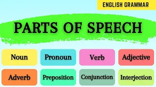 Parts Of Speech | Noun, Verb, Adjective, Pronoun, Adverb, Conjunction, Interjection, Preposition