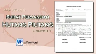 Cara Membuat Surat Perjanjian Hutang Piutang Contoh 1