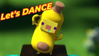 Wait a minute❗Dancing BANANA Axolotl coming 🍌& Parotter's  best funny & cute Minecraft animation😍