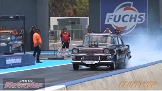 SUPERCHARGED EK "SPECIAL K" v BIG BLOCK MONARO AT THE APSA PERTH MEET