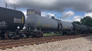 CSX 7223 Loud Horn Leads Long CSX M491 SB Manifest Train With Mid DPU Florence SC With Horn Salute