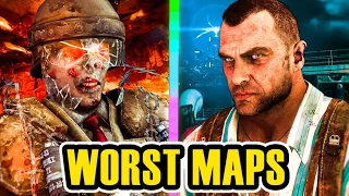 TOP 5 WORST COD ZOMBIE MAPS! (You will be Shocked)