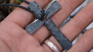 Forging a Split Cross Pendant Out of Rebar