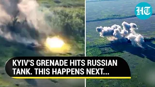 Russian Tank Stands Undefeated In Avdiivka; Fires At Ukraine Troops Despite Grenade Hit | Watch