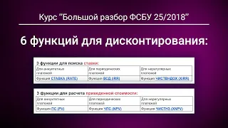 6 функций для дисконтирования (СТАВКА, ВСД, ЧИСТВНДОХ, ПС, ЧПС, ЧИСТНЗ). Из курса "ФСБУ 25"