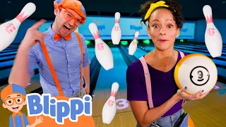 GO BOWLING with Blippi and Meekah! | Best Friends & Fun Games | Educational Videos for Kids