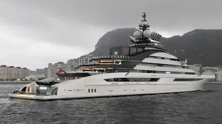 The new 142M Lurssen built Superyacht NORD docking in Gibraltar