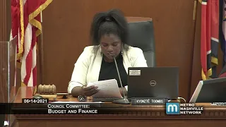 06/14/21 Council Committee: Budget & Finance