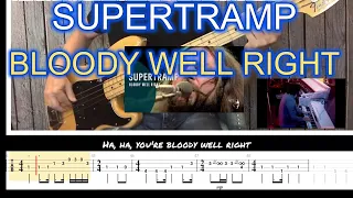 “Bloody Well Right”-  Supertramp - Bass Cover - (Bass Tab & Lyrics) FRANKS BASS COVERS