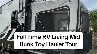 THE ONLY MID BUNK TOY HAULER!! 2 Bedroom Toy Hauler! Dutchmen Voltage 4271 Tour Full Time RV Living