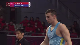 BRONZE GR - 77 kg: B. K. BADR (QAT) v. T. SHADUKAYEV (KAZ)