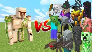 IRON GOLAM vs ALL MOBS Battle in Minecraft || Mobs Battel /Pocket Edition Minecraft #mobbattle